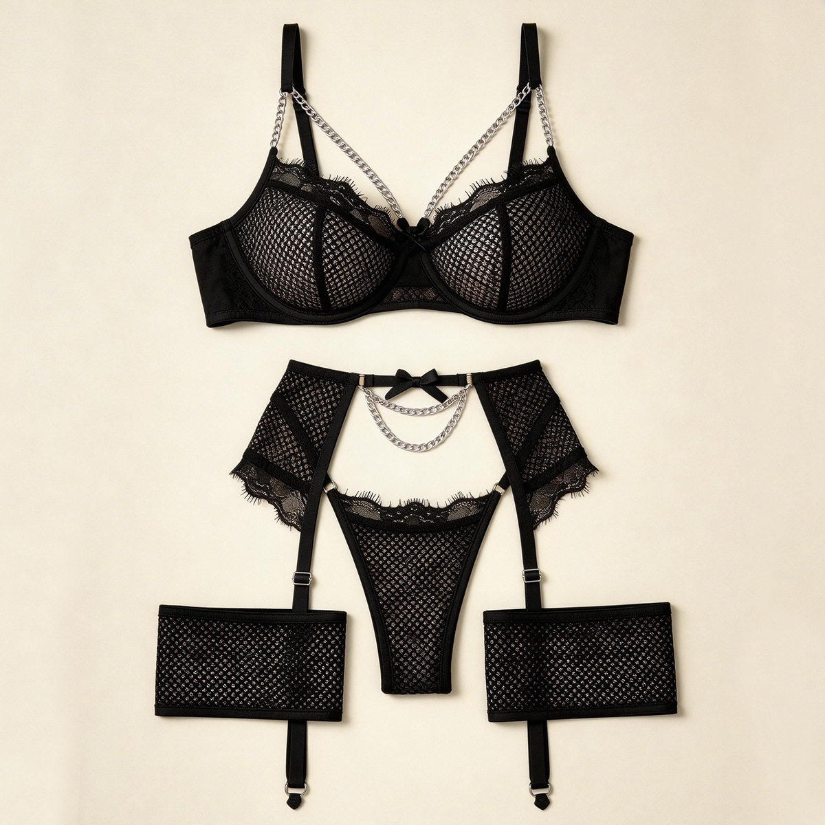 Sexy Lingerie Set Mesh Splicin - đánh giá và giá Sheer Mesh Bra