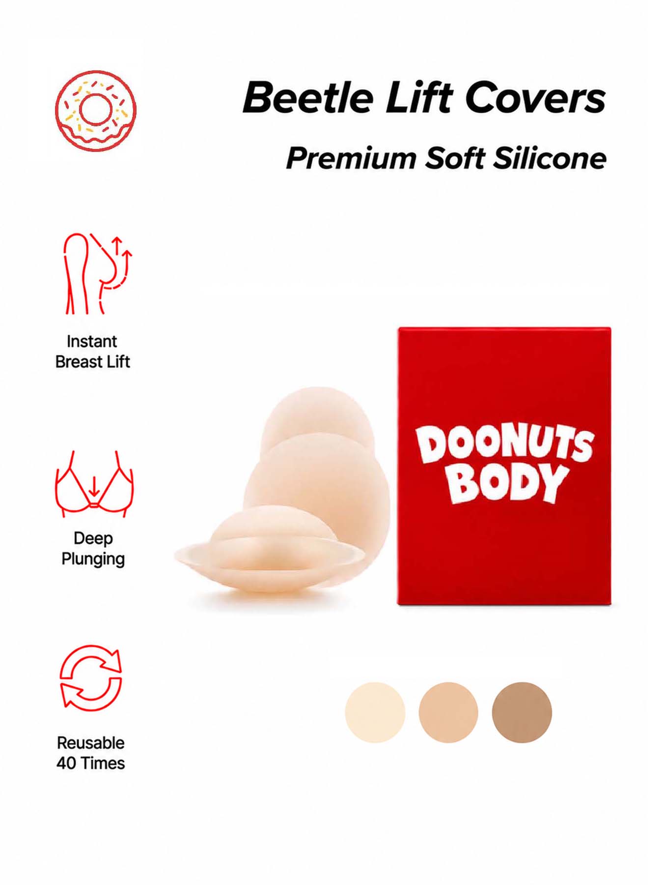 DOONUTS Invisible Breast Lift  - đánh giá và giá Push Up Bra Silicone