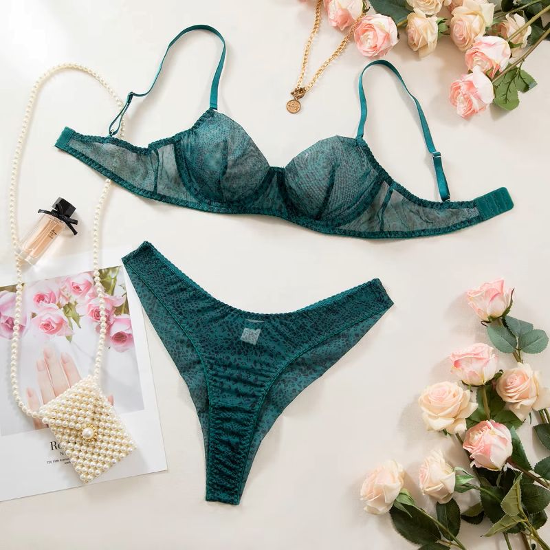 2pcs/Set Woman Lingerie Gather - đánh giá và giá Sheer Mesh Bra